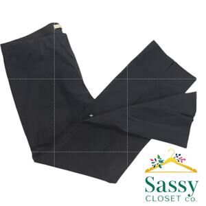 Vince Black High‑Rise Straight Leg Pants Ankle Slit Luxe Stretch XL EUC